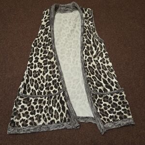 Leopard Print Tags Removed Pit To Pit Of 18in Open Cardigan